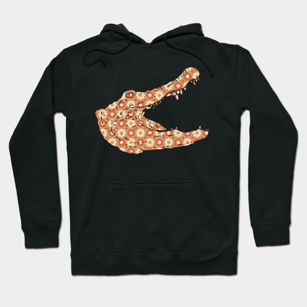 Alligator Silhouette with Pattern Hoodie by deificusArt